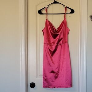 Planet Gold Fuchsia Dress with Metallic Accents